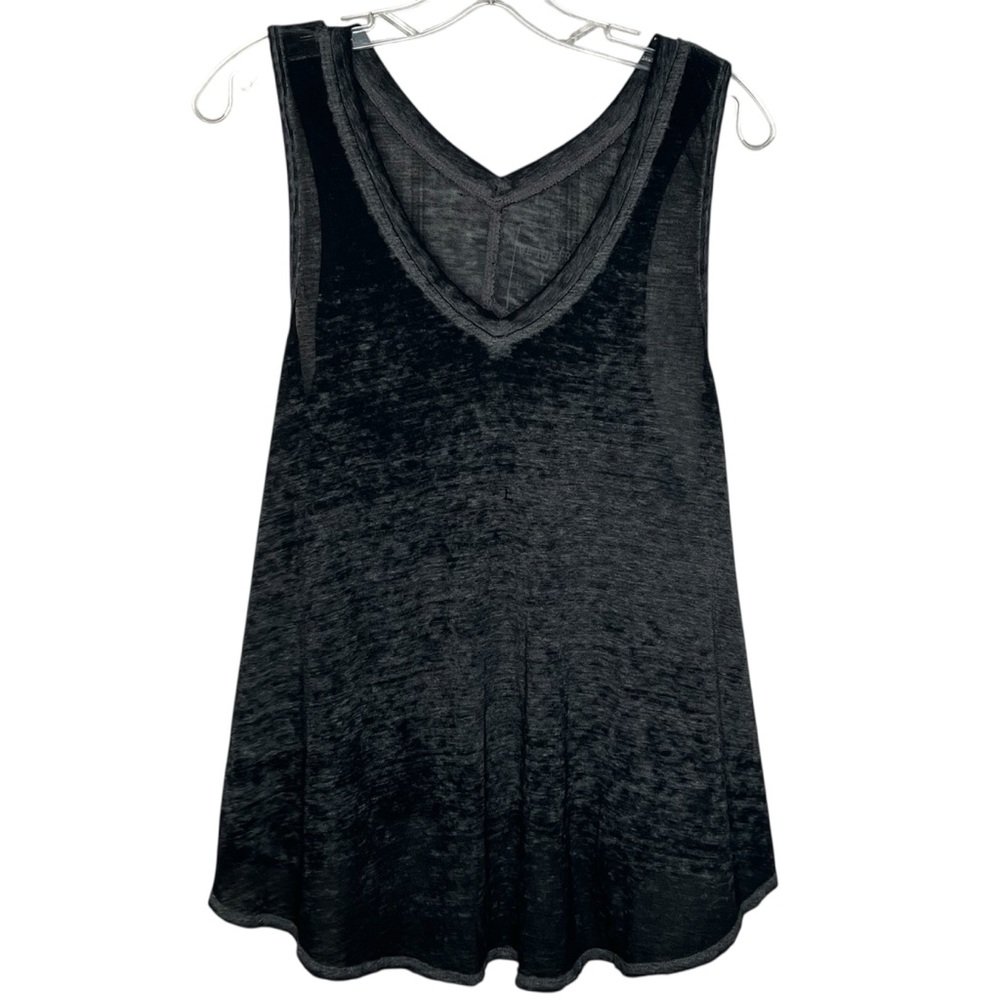 Free People Black Burnout Tank Top Sz L We The Free - Picture 2 of 10